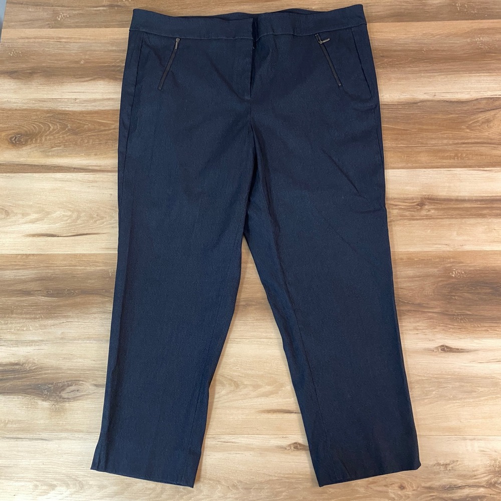 Lane Bryant Womens Pants Size 24W Navy Blue Straight Leg Zipper Pockets